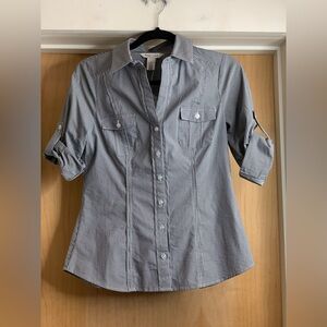 White House Black Market Striped Button-Up Shirt.  Size-2